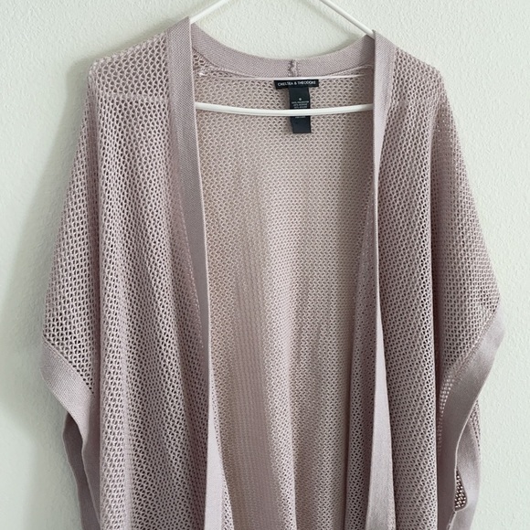 Chelsea & Theodore Open Knit Wool Blend Poncho - Picture 5 of 11